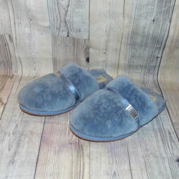 UGG Dalla Blue Sheepskin Slippers Womens Size 10 - Picture 3 of 8